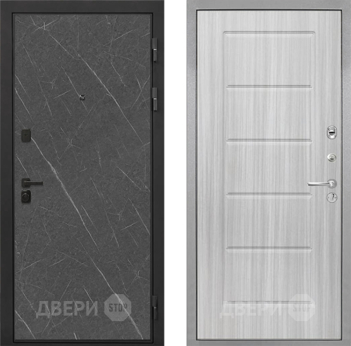 Входная металлическая Дверь Интекрон (INTECRON) Профит Black Гранит Лава Оникс ФЛ-39 Сандал белый в Раменском