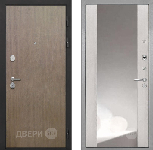 Входная металлическая Дверь Интекрон (INTECRON) Гектор Венге Коричневый ФЛЗ-516 Зеркало Сосна белая в Раменском
