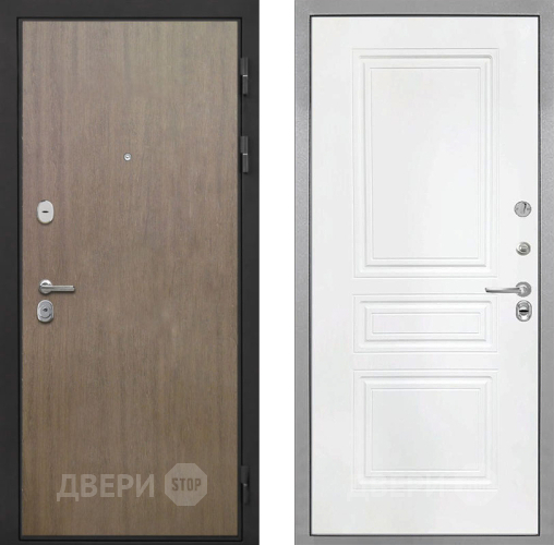 Входная металлическая Дверь Интекрон (INTECRON) Гектор Венге Коричневый ФЛ-243 Белый матовый в Раменском