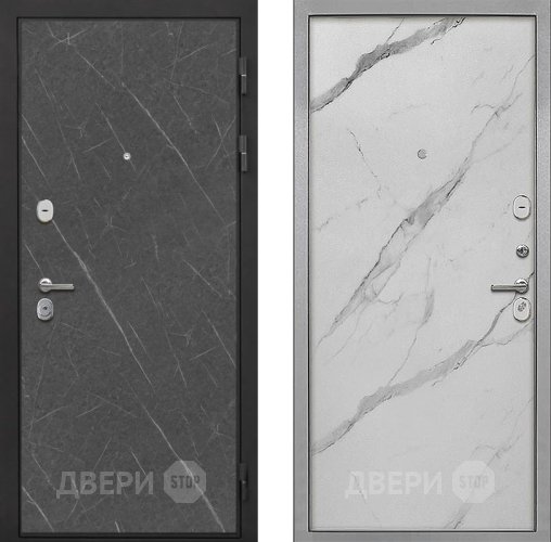 Входная металлическая Дверь Интекрон (INTECRON) Гектор Гранит Лава Оникс Гладкая Мрамор натуральный арктик в Раменском