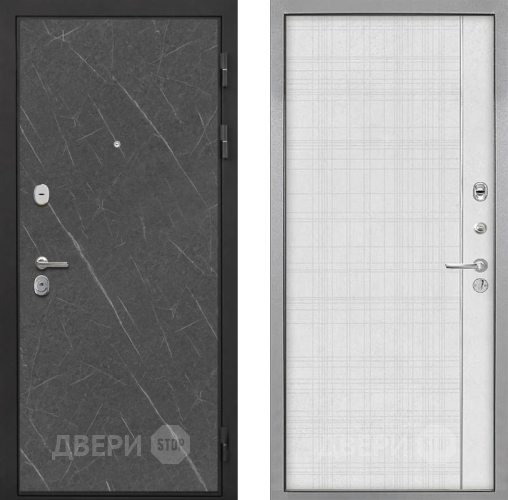 Входная металлическая Дверь Интекрон (INTECRON) Гектор Гранит Лава Оникс В-07 с молдингом Лофт белый в Раменском