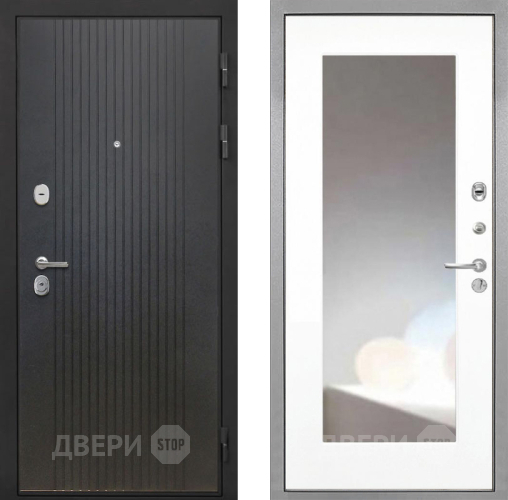 Входная металлическая Дверь Интекрон (INTECRON) Гектор ФЛ-295 ФЛЗ-120-М Зеркало Белый матовый в Раменском
