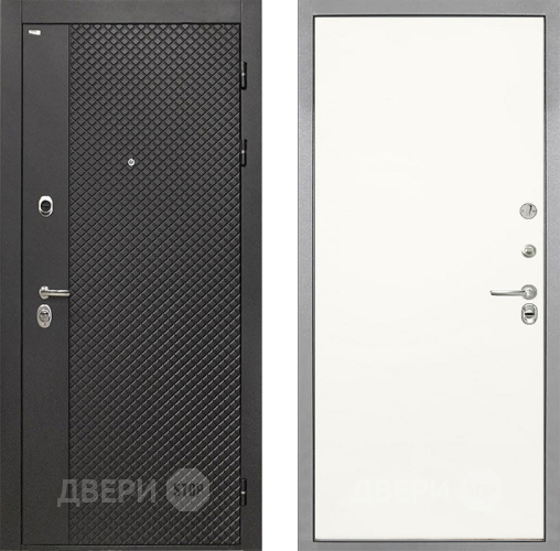 Входная металлическая Дверь Интекрон (INTECRON) Олимпия Black 4К Гладкая Слоновая кость в Раменском