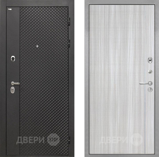 Входная металлическая Дверь Интекрон (INTECRON) Олимпия Black 4К В-07 с молдингом Сандал белый в Раменском