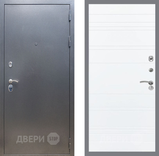 Входная металлическая Дверь Рекс (REX) 11 Line Силк Сноу в Раменском