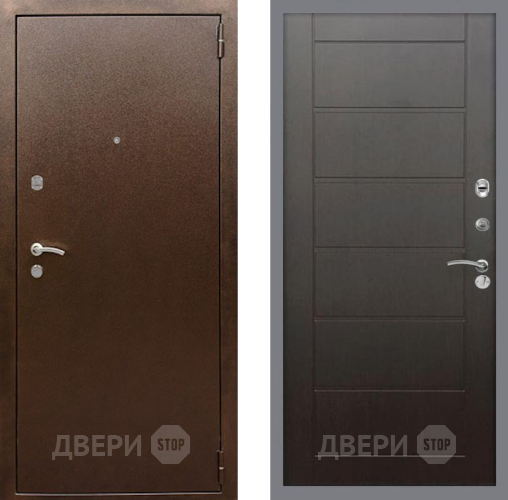 Входная металлическая Дверь Рекс (REX) 1А Медный Антик Сити Венге в Раменском