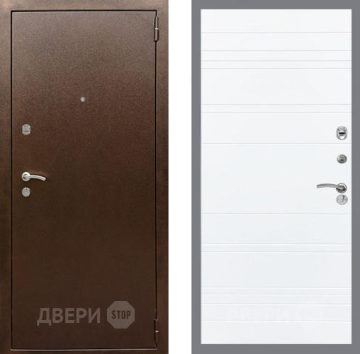 Дверь Рекс (REX) 1А Медный Антик Line Силк Сноу в Раменском