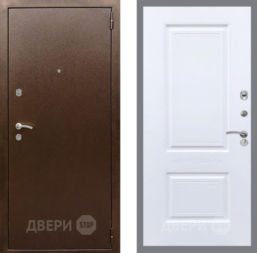 Входная металлическая Дверь Рекс (REX) 1А Медный Антик Смальта Силк Сноу в Раменском