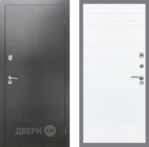 Дверь Рекс (REX) 2А Серебро Антик Line Силк Сноу в Раменском