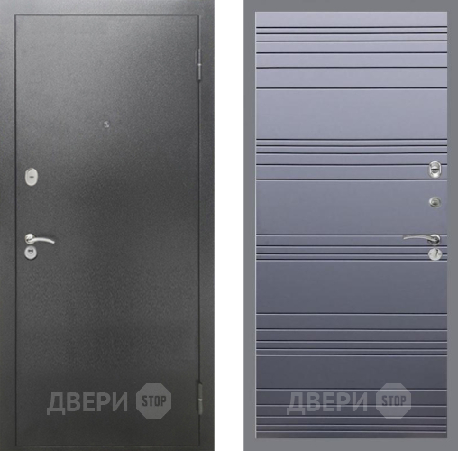 Входная металлическая Дверь Рекс (REX) 2А Серебро Антик Line Силк титан в Раменском