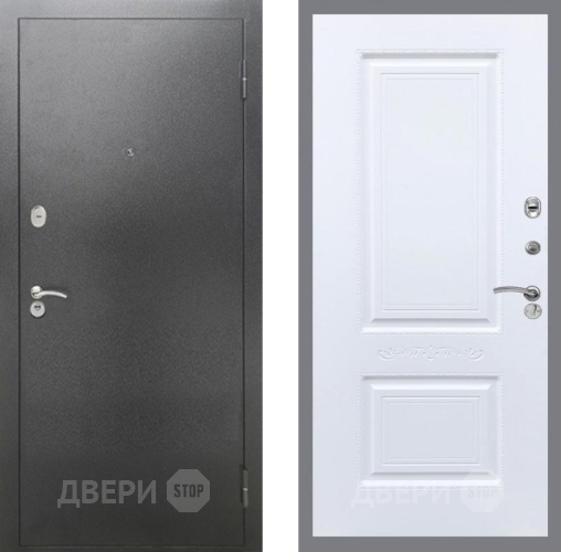 Входная металлическая Дверь Рекс (REX) 2А Серебро Антик Смальта Силк Сноу в Раменском