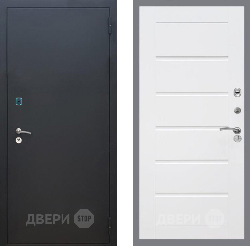 Дверь Рекс (REX) 1A Черный Муар Сити Белый ясень в Раменском