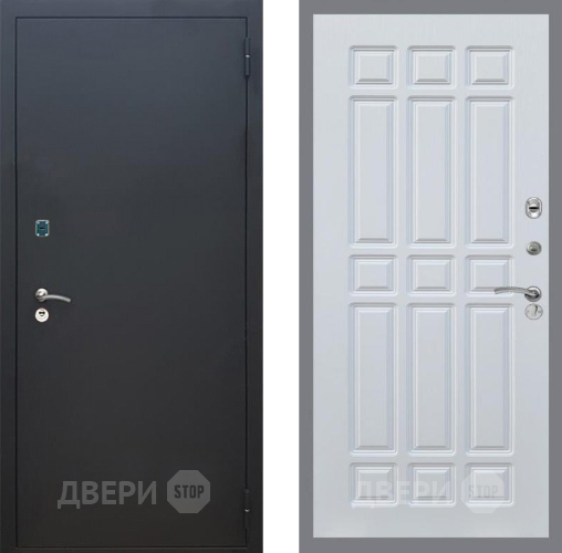 Дверь Рекс (REX) 1A Черный Муар FL-33 Белый ясень в Раменском