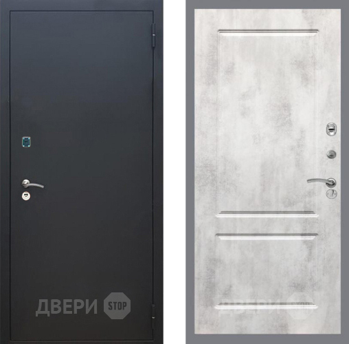 Дверь Рекс (REX) 1A Черный Муар FL-117 Бетон светлый в Раменском