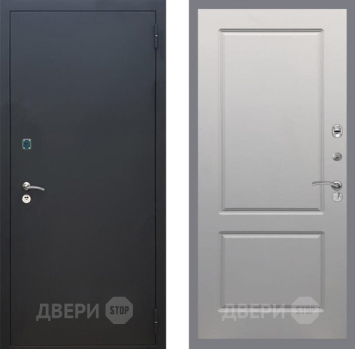 Входная металлическая Дверь Рекс (REX) 1A Черный Муар FL-117 Грей софт в Раменском