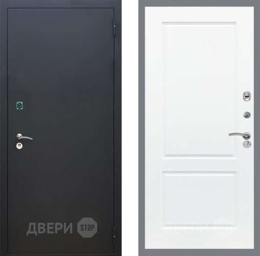 Входная металлическая Дверь Рекс (REX) 1A Черный Муар FL-117 Силк Сноу в Раменском