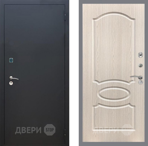 Дверь Рекс (REX) 1A Черный Муар FL-128 Беленый дуб в Раменском