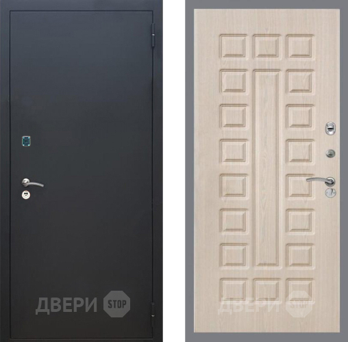 Входная металлическая Дверь Рекс (REX) 1A Черный Муар FL-183 Беленый дуб в Раменском