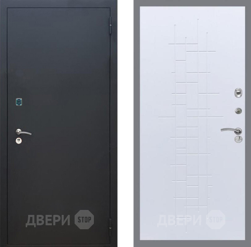 Дверь Рекс (REX) 1A Черный Муар FL-289 Белый ясень в Раменском