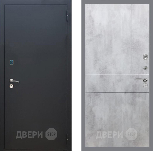 Дверь Рекс (REX) 1A Черный Муар FL-290 Бетон светлый в Раменском