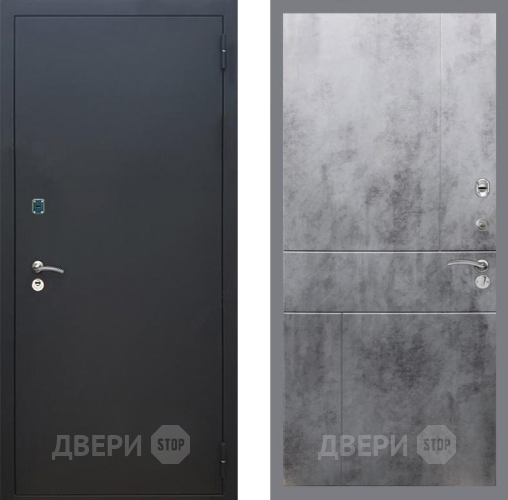 Дверь Рекс (REX) 1A Черный Муар FL-290 Бетон темный в Раменском
