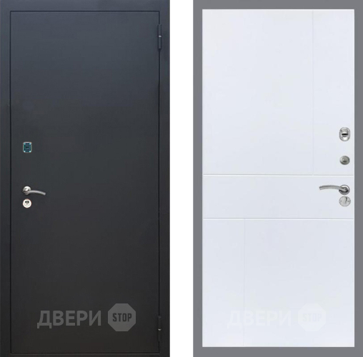 Входная металлическая Дверь Рекс (REX) 1A Черный Муар FL-290 Силк Сноу в Раменском