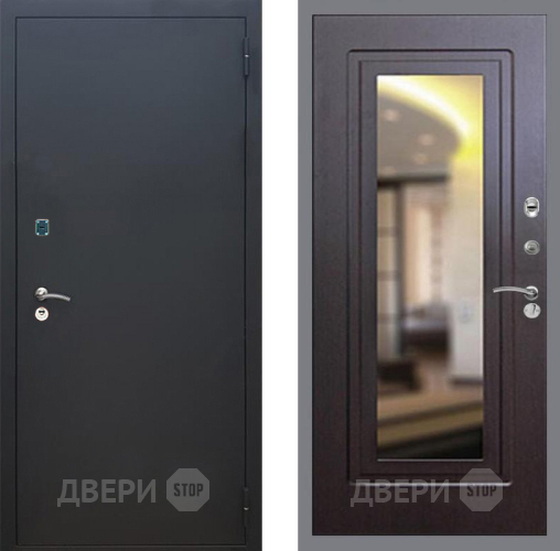 Входная металлическая Дверь Рекс (REX) 1A Черный Муар FLZ-120 Венге в Раменском