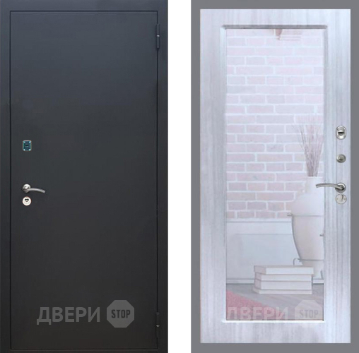 Дверь Рекс (REX) 1A Черный Муар Зеркало Пастораль Сандал белый в Раменском