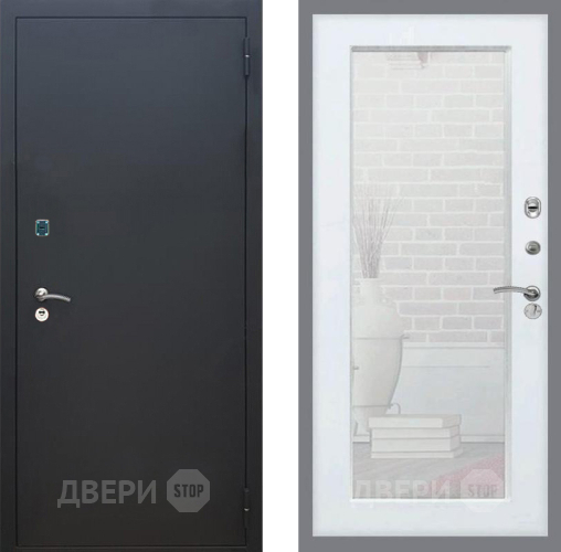 Дверь Рекс (REX) 1A Черный Муар Зеркало Пастораль Силк Сноу в Раменском