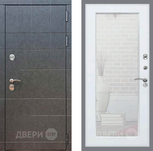 Входная металлическая Дверь Рекс (REX) 21 Зеркало Пастораль Силк Сноу в Раменском