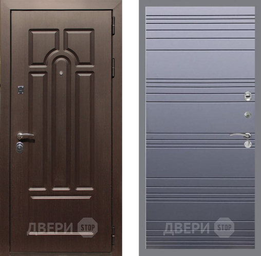 Входная металлическая Дверь Рекс (REX) Эврика Line Силк титан в Раменском
