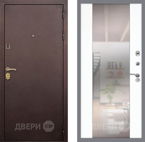 Входная металлическая Дверь Рекс (REX) Лайт 3К СБ-16 Зеркало Силк Сноу в Раменском