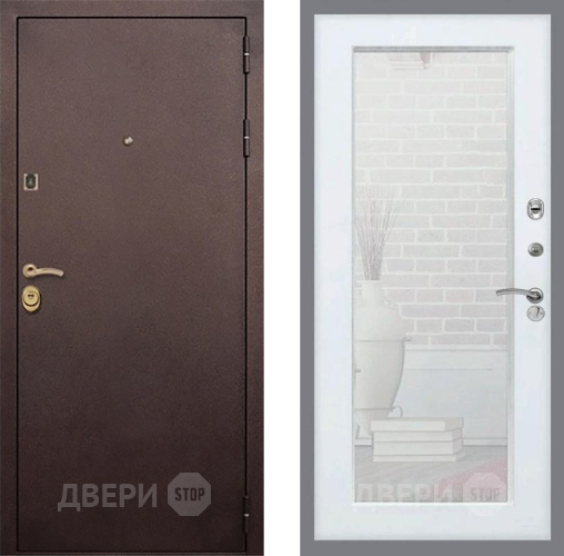 Дверь Рекс (REX) Лайт 3К Зеркало Пастораль Белый ясень в Раменском