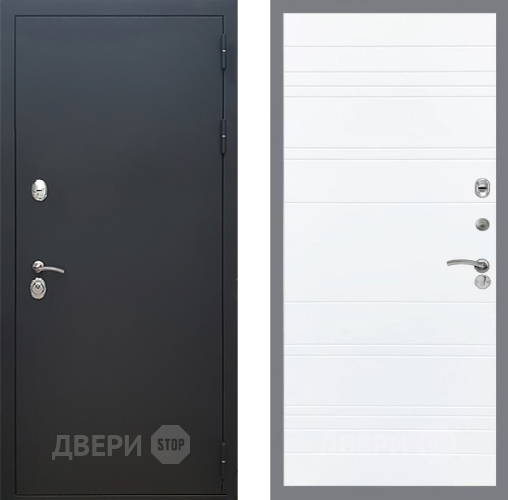 Дверь Рекс (REX) 5 Черный Муар Line Силк Сноу в Раменском