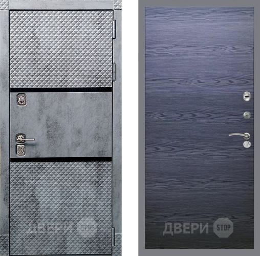 Входная металлическая Дверь Рекс (REX) 15 Бетон Темный GL Дуб тангенальный черный в Раменском