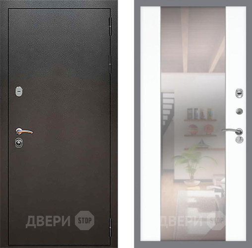 Дверь Рекс (REX) 5 Серебро Антик СБ-16 Зеркало Силк Сноу в Раменском