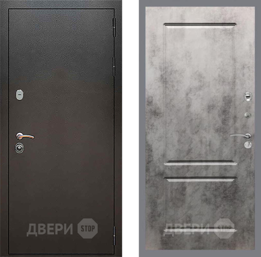 Дверь Рекс (REX) 5 Серебро Антик FL-117 Бетон темный в Раменском