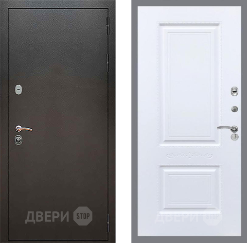 Входная металлическая Дверь Рекс (REX) 5 Серебро Антик Смальта Силк Сноу в Раменском