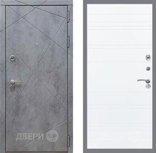Дверь Рекс (REX) 13 Бетон Темный Line Силк Сноу в Раменском