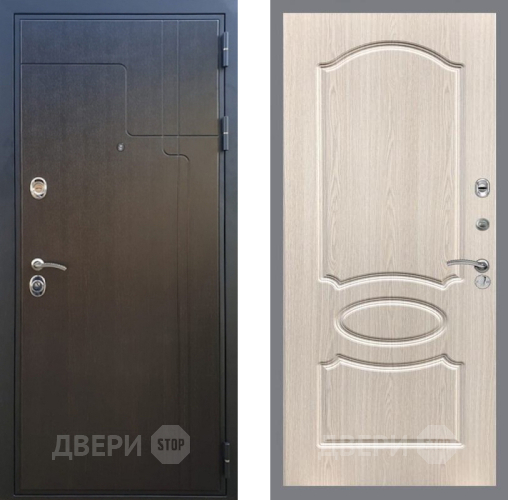 Входная металлическая Дверь Рекс (REX) Премиум-246 FL-128 Беленый дуб в Раменском