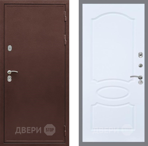 Входная металлическая Дверь Рекс (REX) 5 металл 3 мм FL-128 Силк Сноу в Раменском